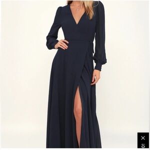 Lulu's Navy Long Sleeve Dress